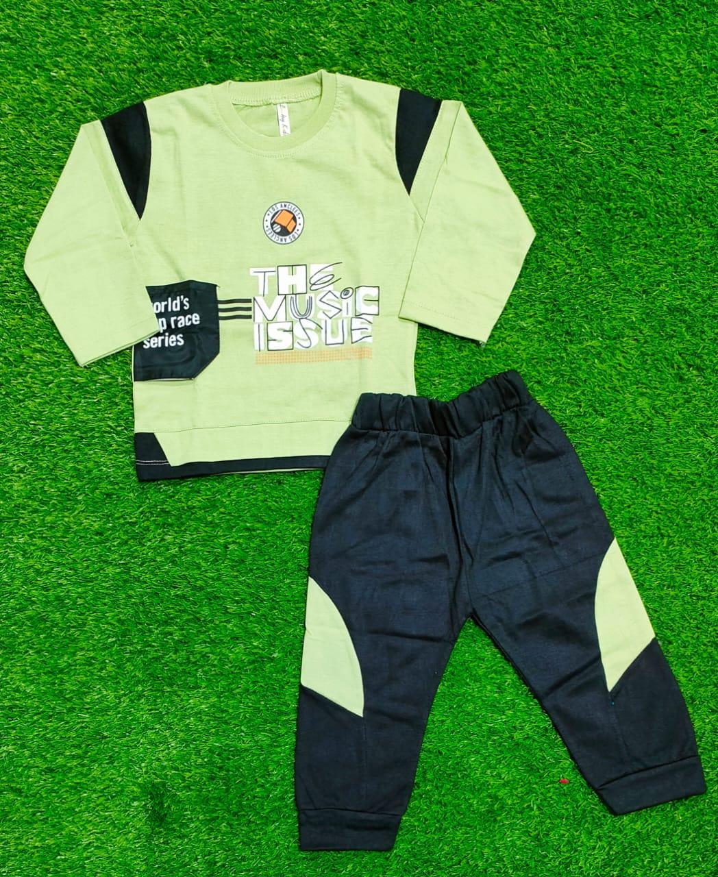2 Pcs Boy's Lycra Printed Shirt And Shorts Set